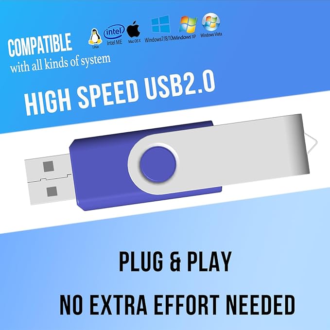 32GB Flash Drive Thumb Drives 10 Pack, JBOS USB Drive 32 GB USB2.0 Swivel Metal USB Memory Sticks, Multipack Jump Drives Colorfufl Pen Drives for Data Storage Backup