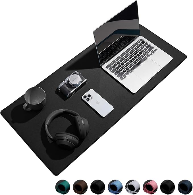 Waterproof Large Gaming Mouse Pad with Durable Stitched Edges, Non-Slip Rubber Base, Big Computer Keyboard Mouse Mat Desk Pad for Home Office Gaming Work, 31.5"x11.8"x0.16", Black