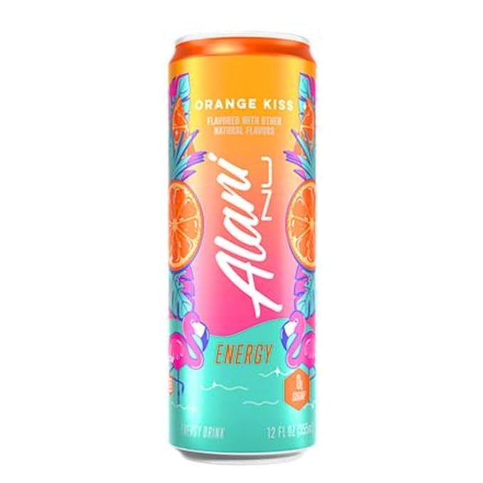 Generic Alani. Nu Energy Drink Variety Pack | (Pack Of 12) | 4 Different Flavors : Orange Kiss, Pink Slush, Juicy Peach and Cherry Slush -12 fl. oz - By The Munchie Mix