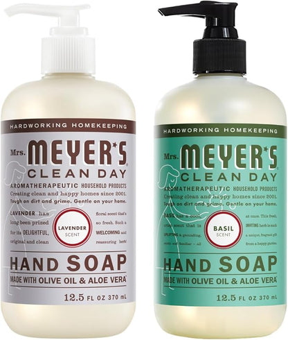 Mrs. MEYER'S Basil + Lavender Liquid Hand Soap Variety Pack, 12.5 oz.