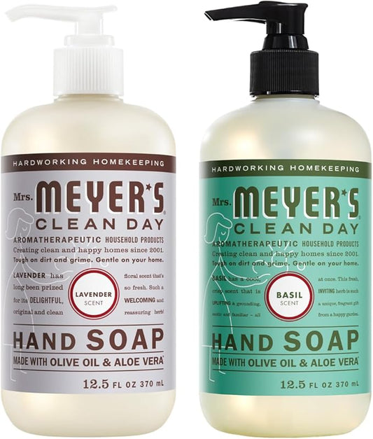 Mrs. MEYER'S Basil + Lavender Liquid Hand Soap Variety Pack, 12.5 oz.