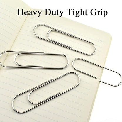 HAHIYO Paper Clips Sturdy 4 inches Length 14 Pack Paperclips Heavy Duty Tight Grip Rust Proof Reusable Metal Bright Silver for Home Office School