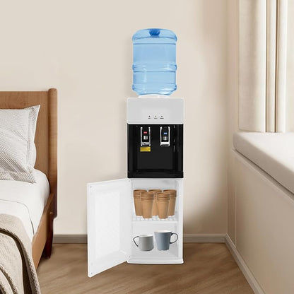 Water Coolers Water Dispenser Cold Hot Dispenser, Modern Powerful Electric Water Cooler Dispenser Bottom Loading for Home, Office, Gyms (White Top Load)
