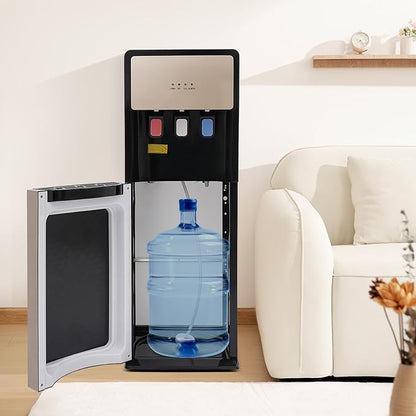 Bottom Loading Water Dispenser, 110V Hot & Cold Water Cooler Dispenser Standing Hot & Cold Water Dispenser with 3 Temperature Settings for Home, Kitchen, Office (Champaign Gold)