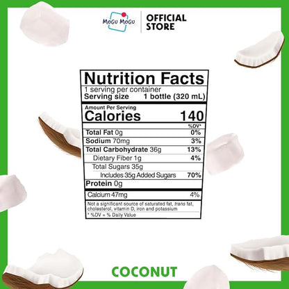 Mogu Mogu Coconut Juice Drink (6 Bottles) with Limited Edition Cooler Bag – Chewy Kids & Adults Drink with Nata de Coco | Fun Coconut Beverage | Ready to Drink Juice Set