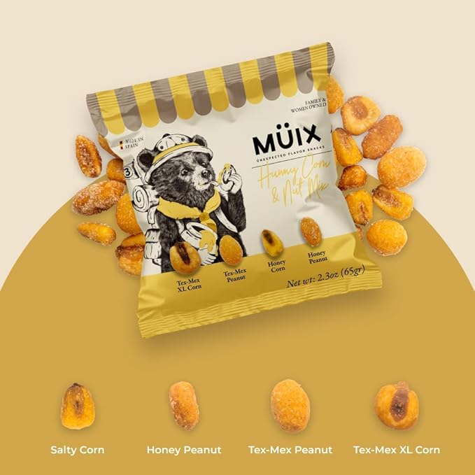 Müix Snacks, Special Flavor Trail Mix - (2.3 Ounce Bags, Pack of 6) Contains; Honey Mix, Exotic Mix, and Rustic Mix, Snack Variety Pack Mix, Premium Snack Mix