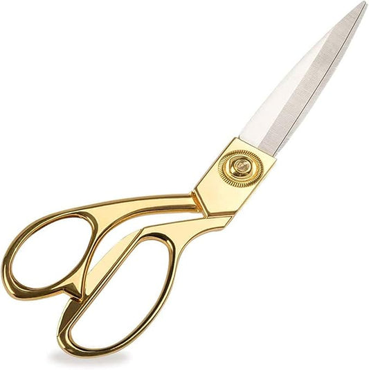 8.5'' Gold Stainless Steel Sharp Tailor Scissors - Professional Household Craft Fabric Scissors - Heavy Duty Cutting for Sewing, Crafts, Home, Kitchen, Office