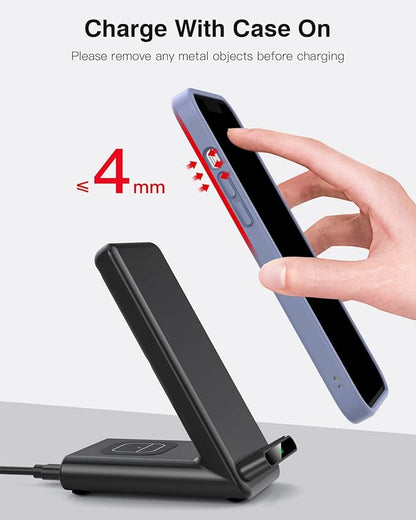 Wireless Charging Station,3 in 1 Charging Stand Made for Apple Watch Ultra 11 10 9 8 7 6 SE 5 4 3,Fast Wireless Charger Made for iPhone 17/Air/16/15/14/13/12,for AirPods Pro(with Adapter) (Black)