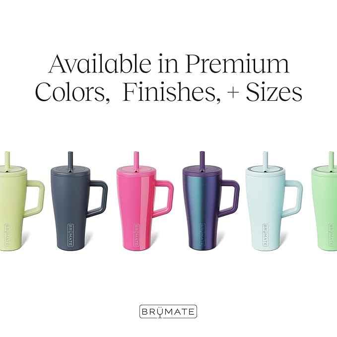 BrüMate Era 30 oz Tumbler with Handle & Straw | 100% Leakproof Insulated Water Bottle Tumbler with Lid & Flexible SoftSip Straw | Made of Stainless Steel | Cup Holder Friendly | 30oz (Pineapple)