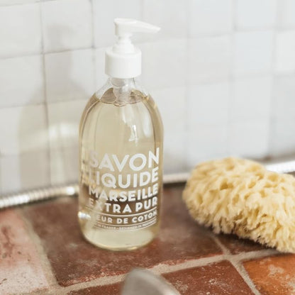 Compagnie de Provence Savon de Marseille Extra Pure Liquid Soap - Cotton Flower - 10 Fl Oz Plastic Pump Bottle