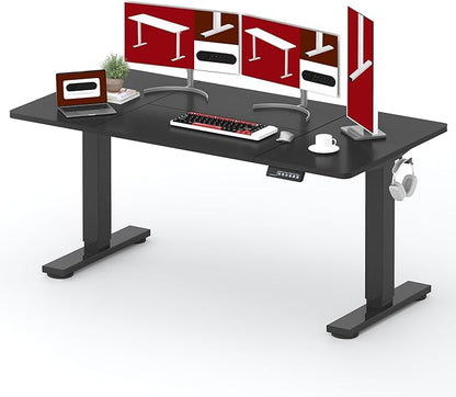 SANODESK Standing Desk Height Adjustable Electric Stand up Desk 71x32 Inches Sit Stand Home Office Desk with Splice Board, Black Frame/Black Top