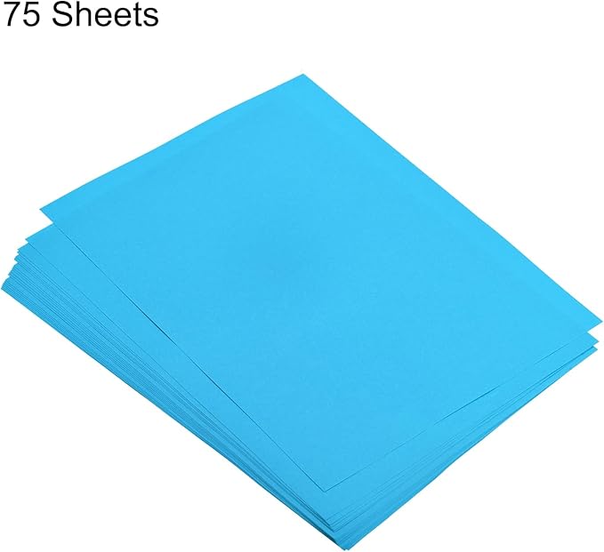 MECCANIXITY 75 Sheets A4 Colored Print Copy Paper 5.8" x 8.3" Origami Paper Printer Paper 80gsm for Printing, Document Copying, Art Craft,Lake blue