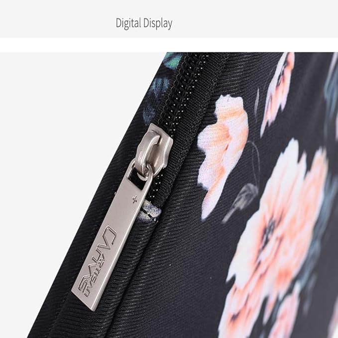 Laptop Sleeve 14 Inch,Waterproof Protective Notebook Case Briefcase Carrying Bag Compatible with MacBook,Acer,Asus, Dell,Lenovo,Microsoft,HP Laptop Cover (Black Flowers, 11 inch)