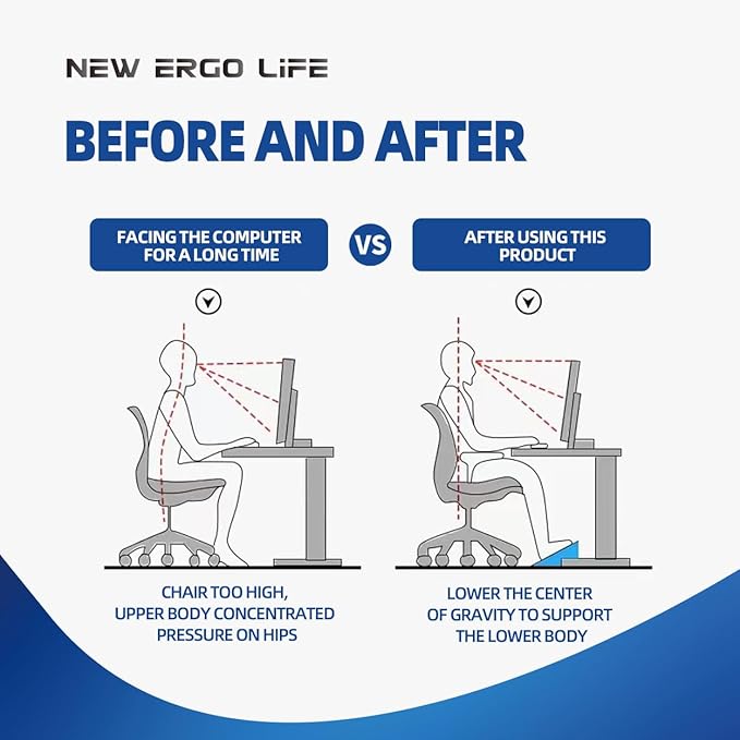 Ergonomic Footrest, Comfort Under Desk Foot Support, 6-Position Multi-angle Adjustable Foot Pedal, Ergonomic Posture Support, Footrest for Office and Home (White)