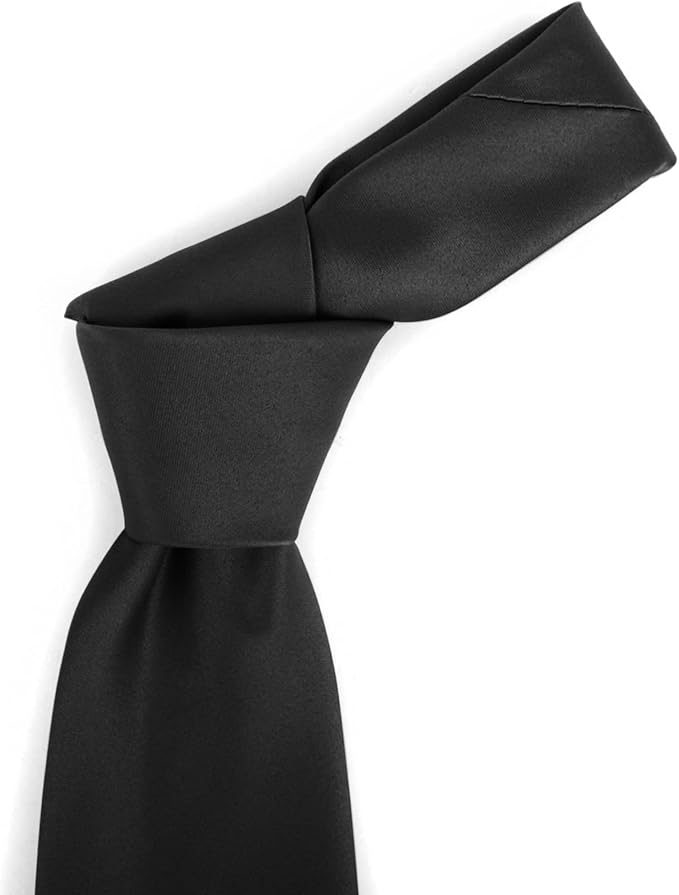 boxed-gifts Umo Lorenzo Tie for Men Satin Finish Necktie - Standard Width Ties - Black, Navy, Red, Sage Green Tie