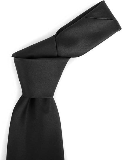 boxed-gifts Umo Lorenzo Tie for Men Satin Finish Necktie - Standard Width Ties - Black, Navy, Red, Sage Green Tie