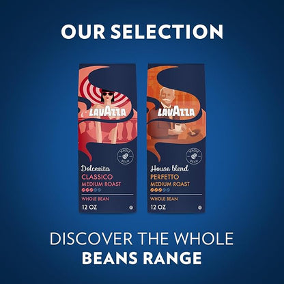 Lavazza House Blend Perfetto Whole Bean Coffee 12oz Bag, Medium Roast, Full-bodied, Intensity 3/5, 100% Arabica, Ideal for Drip Brewers, (Pack of 1) - Package May Vary