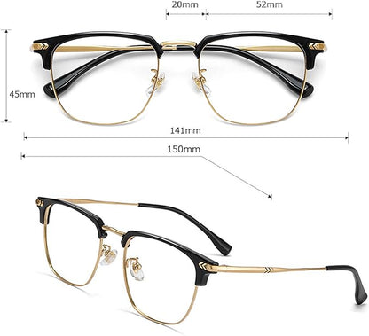 Blue Blocker Glasses for Men Metal Computer Gaming Glasses With Blue Ray Filter