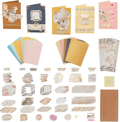 AHANDMAKER DIY Envelope & Card Making Kits, Handmade Greeting Card Sets Make Your Own Card Crafts Teacher Appreciation Cards for Valentine's Christmas Birthday Present Classroom Exchange Gift