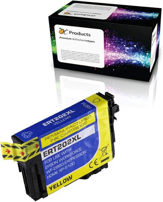 Remanufactured Ink Cartridge Replacement Pack for Epson 202 202XL for XP-5100 WF-2860 (Yellow)