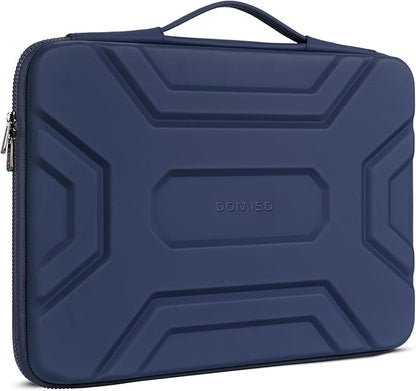 DOMISO 14 inch Laptop Sleeve with Handle Shockproof Computer Bag Waterproof EVA Protective Carrying Case for 14" HP Dell Asus Lenovo Laptop, Dark Blue