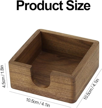 Buqoo North American Walnut Wood Sticky Note Holder, 4 x4 in Self Stick Note Pad Holder, Post It Note Dispenser Desk Organizer Suitable for Home, Corporate Executives Office Desk Accessories