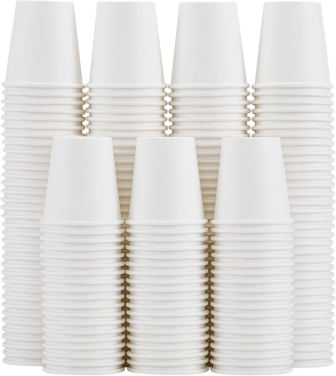 300 Count 5 oz Bathroom Cups, 5 oz Disposable Paper Cups, Small Mouthwash Cup, 5 Ounce Mini White Espresso Cups for Party, Travel, Picnic