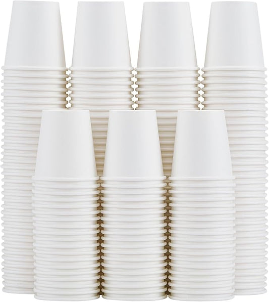 300 Count 5 oz Bathroom Cups, 5 oz Disposable Paper Cups, Small Mouthwash Cup, 5 Ounce Mini White Espresso Cups for Party, Travel, Picnic
