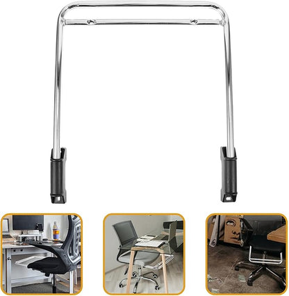 Stainless Steel Retractable Footrest Rack with Swivel Chair Accessory Practical Office Footrest for Leg Support and Stress Relief Easy Pull-Out Frame for Comfortable Sitting Silver