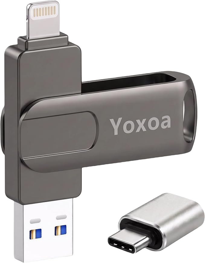 MFi Certified 512GB Flash Drive for iPhone & iPad, High-Speed Photo Stick for External Memory Storage, Backup & Transfer Files, USB Stick for iPhone/iPad/iOS/Android/PC (Available Space: ~484GB)Black