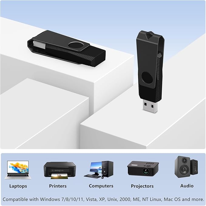 AGECASH A 2GB USB Flash Drive 20 Pack Swivel USB 2.0 Thumb Drive Flash Drive 2GB USB Drive 20 Packs Pendrive Jump Drive Memory Stick with Keychain