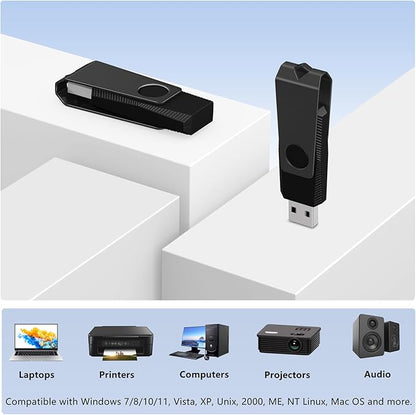 AGECASH A 2GB USB Flash Drive 20 Pack Swivel USB 2.0 Thumb Drive Flash Drive 2GB USB Drive 20 Packs Pendrive Jump Drive Memory Stick with Keychain