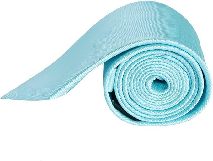 QBSM Mens Solid Polyester Textile Neckties Pure Color Neck Ties