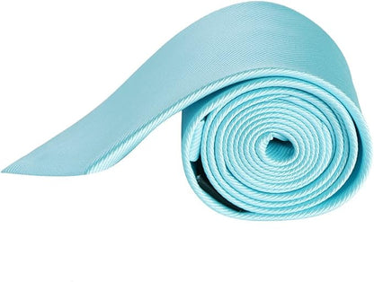 QBSM Mens Solid Polyester Textile Neckties Pure Color Neck Ties