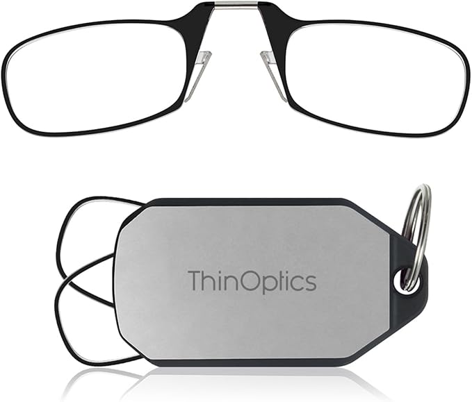 ThinOptics Keychain Case and Readers Rectangular Reading Glasses