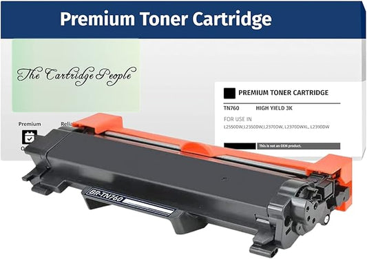 The Cartridge People New Compatible for Brother TN760,TN730, Hi-Yield Black Toner Cartridge, 3,000 Pages , DCP-L2510D, DCP-L2512D, DCP-L2550DN, HL-L2310D, HL-L2350DW, HL-L2370DN, MFC-L2710DN,