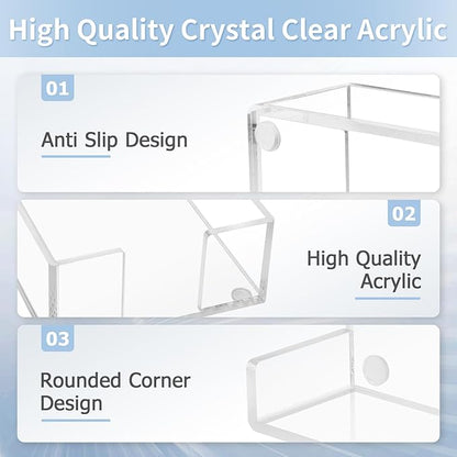 Acrylic Sticky Note Holder, 4 x 6 Crystal Clear Sticky Note Dispenser Acrylic Notepad Holder for School Home Office Desk Organization