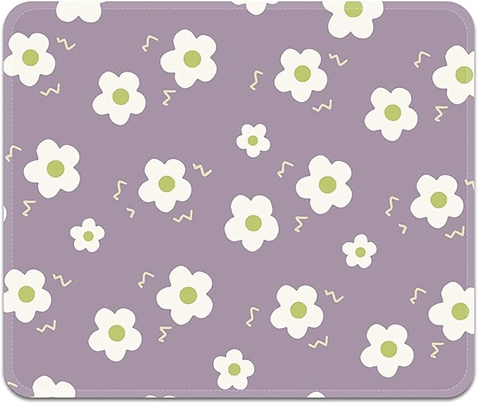 Square Mouse Pad with Stitched Edge, Premium Mousepad Washable Cloth. Computer Mouse Pad with Non-Slip Rubber Base, Mouse Pads for Computers Laptop Mouse 9.25x7.75x0.12 inch-Flower6