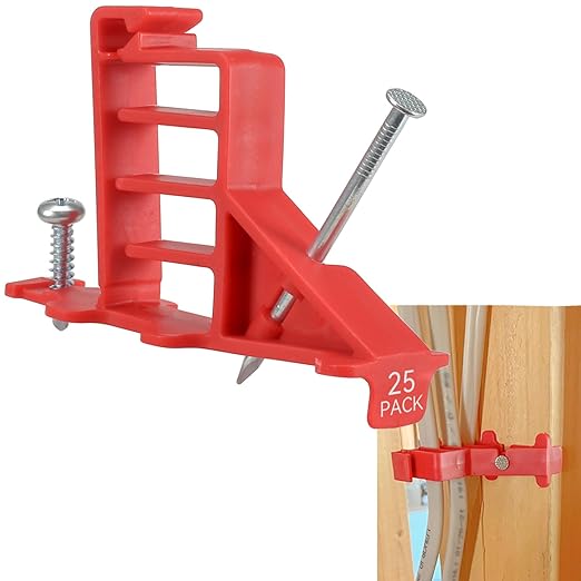 Multi Cable Staples for Romex Clips, Plastic Electrical Wire Stackers, Secures Romex, UF & (NM) Non-Metalic, Coaxial & Data/CAT 5 Cable, 25Pcs, Fast and Easy to Install