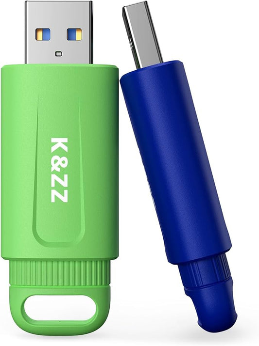 K&ZZ USB Drive 32GB 2 Pack Plug and Play USB 3.0 Flash Drives Push- Pull Cover Thumb Drive Portable Jump Drive USB Storage for Computer/Car Audio/Laptop