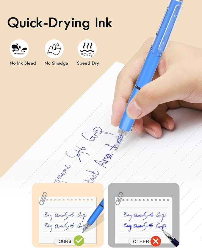 Colored Gel Pens, 12 Pcs Quick Dry Multicolor Ink Colorful Pen, Fine Point Smooth Writing Color Pens, Drawing Back to School Office Supplies Fun Aesthetic Pen Gifts for Girl Student Women