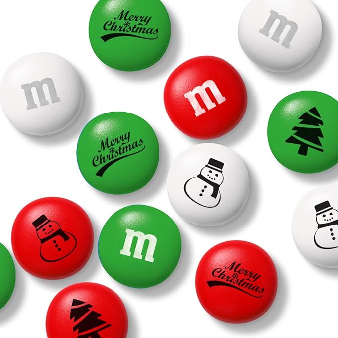 M&M'S WORLD Christmas Candy Gift Bags, 3-pack for Gifts, Holiday Candy Bowls, Party Décor, and Stocking Stuffers