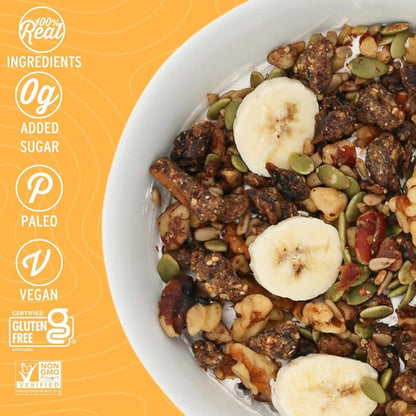 Wildway Keto Granola | Banana Nut | Grain-Free, Certified Gluten-Free Cereal | Vegan, Low Carb | No Sugar Added | Paleo-Friendly | Non-GMO Fruit & Nut Clusters | Nutrient-Rich Snack | 8 oz
