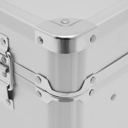 Portable File Organizer Box, Locking File Storage Chest, Letter/Legal File Storage, File Storage Box for Home Office File Cabinet with Handle,13.8 x 10 x 13.4inch,Silver