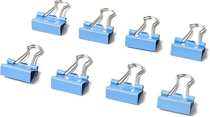 100 Pack Mini Blue Binder Clips 5/8 Inch (15 mm), Colored Little Paper Clamps, Small Tiny Micro Size Paper Clips for Office Home School Business 0.6"