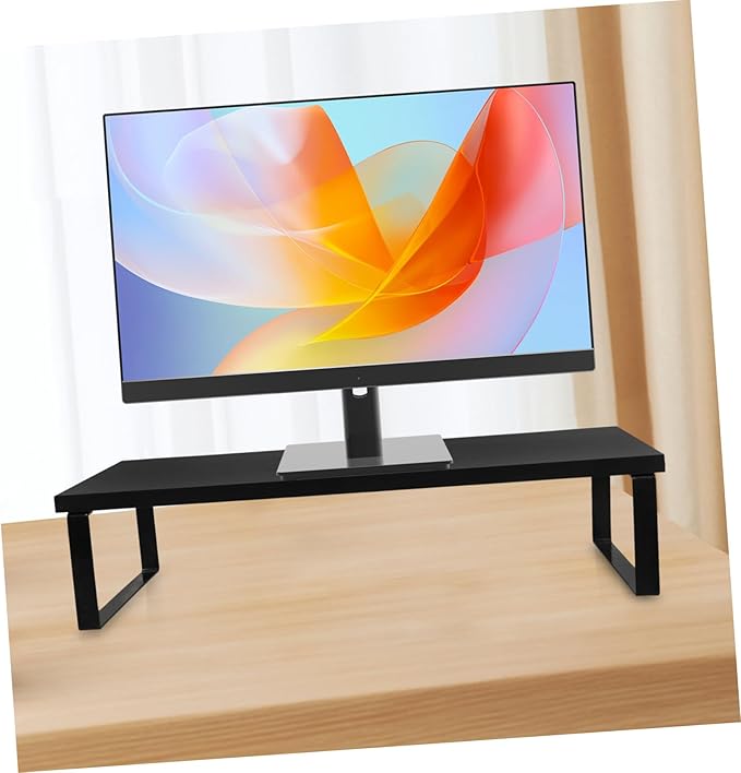 DECHOUS Ergonomic Computer Monitor Stand Riser Black Table Display Bracket for Desk Laptop Screen Elevation Eye-level Workstation