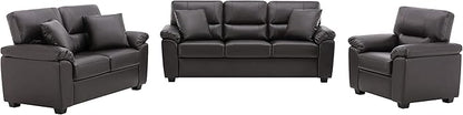 Morden Fort Faux Leather Sofa and Loveseat Chair Set, Modern Luxury and Comfy Furniture Sleeper Couches for Living Room, Apartment, Office, Lounge Room