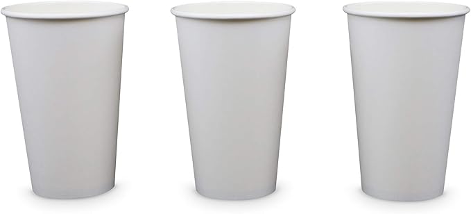 Paper Cold Cups for Juice & Soda 16 oz Made in USA | Food-Grade Bulk 1000 Count Cups for Restaurants | Recyclable Disposable 16 Ounce White Cups for Cold Fountain Drinks & Smoothies
