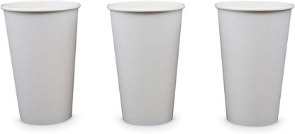 Paper Cold Cups for Juice & Soda 16 oz Made in USA | Food-Grade Bulk 1000 Count Cups for Restaurants | Recyclable Disposable 16 Ounce White Cups for Cold Fountain Drinks & Smoothies