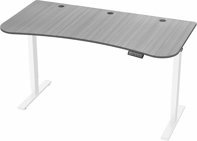 VIVO Electric 63 x 32 in Standing Desk, Memory Height Adjustment, 1B Series, Dark Gray Top White Frame, DESK-KIT-1W1G